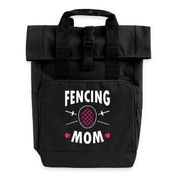 Fencing Mom - Rolltop Rucksack mit zwei Griffen - Schwarz - Vorne