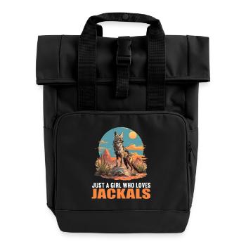 Jackals Jackal - Roll Top Backpack with Two Handles - black - Front