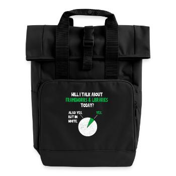 Coder Programmer Will I talk about Funny Quote Hum - Rolltop Rucksack mit zwei Griffen - Schwarz - Vorne