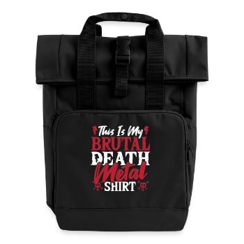 Hardrock Heavy Metal Rockmusikband Death Metal - Rolltop Rucksack mit zwei Griffen - Schwarz - Vorne