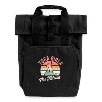 Yoga Girls Are Twisted 4 - Rolltop Rucksack mit zwei Griffen - Schwarz - Vorne