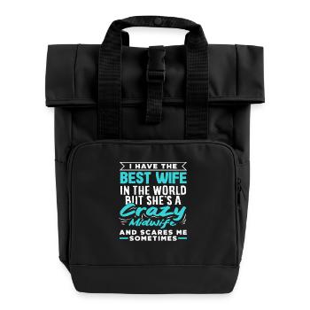 Meilleure femme, sage-femme folle - Sac à dos Roll Top à deux anses - noir - Devant