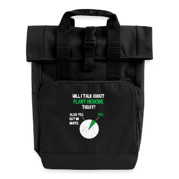 Plant medicine Shamanism Spiritual Funny Quote Nov - Roll Top Backpack with Two Handles - black - Front