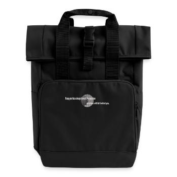 Inspirational Sunshine Quote - Roll Top Backpack with Two Handles - black - Front