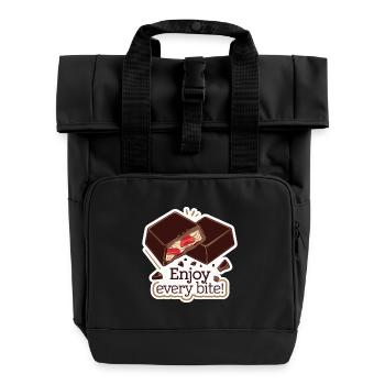 SCHOKORIEGEL GENIESSEN SIE JEDEN BISSEN - Rolltop Rucksack mit zwei Griffen - Schwarz - Vorne