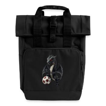 Drachen - Rolltop Rucksack mit zwei Griffen - Schwarz - Vorne
