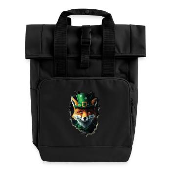 St. Patrick Fuchs - Rolltop Rucksack mit zwei Griffen - Schwarz - Vorne