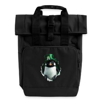 St. Patrick Pinguin - Rolltop Rucksack mit zwei Griffen - Schwarz - Vorne