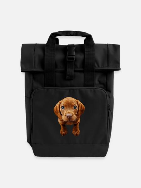 Vizsla - Rolltop Rucksack mit zwei Griffen - Schwarz