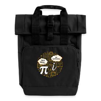 Mathe-Humor – Pi vs. imaginäre Zahl - Rolltop Rucksack mit zwei Griffen - Schwarz - Vorne