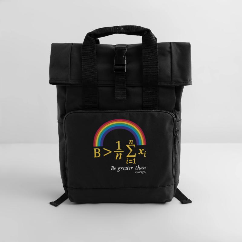 Math Pun – Be Greater Than Average Roll Top Backpack with Two Handles