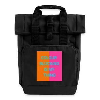 Farben mix - Rolltop Rucksack mit zwei Griffen - Schwarz - Vorne