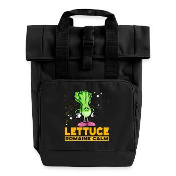 Salat Romaine Calm – Lustiger Salat - Rolltop Rucksack mit zwei Griffen - Schwarz - Vorne