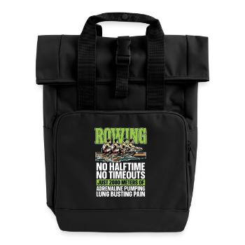 Aviron aquatique Pas de mi-temps Pas de temps mort Sports nautiques - Sac à dos Roll Top à deux anses - noir - Devant