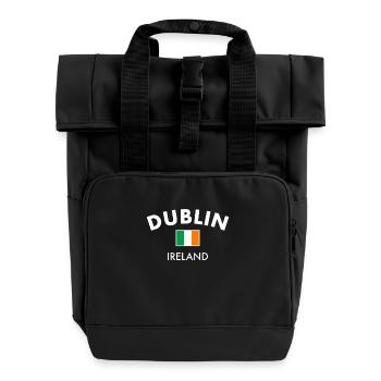 Dublin Ireland Irland Irische Flagge Stolzer Ire - Rolltop Rucksack mit zwei Griffen - Schwarz - Vorne