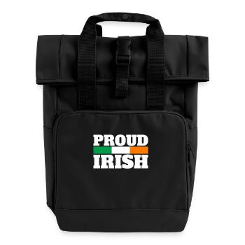 Proud Irish Irland Irische Flagge Stolzer Ire - Rolltop Rucksack mit zwei Griffen - Schwarz - Vorne