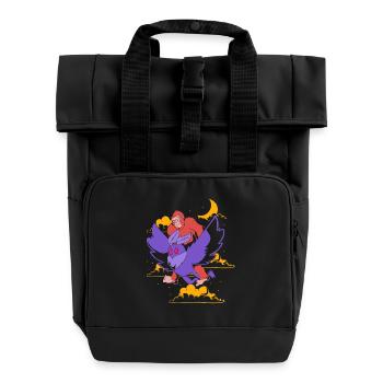 Mothman - Roll Top Backpack with Two Handles - black - Front