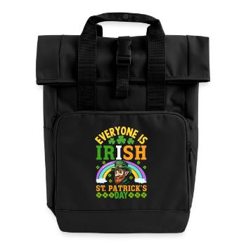 Tout le monde est irlandais pour la Saint-Patrick - Sac à dos Roll Top à deux anses - noir - Devant