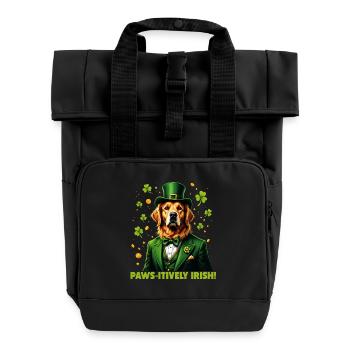 Paws-itively Irish - Roll Top Backpack with Two Handles - black - Front