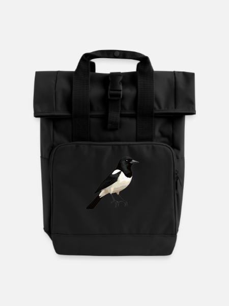 Elstern Elster - Rolltop Rucksack mit zwei Griffen - Schwarz