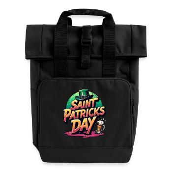 Saint Patrick`s Day Beer - Rolltop Rucksack mit zwei Griffen - Schwarz - Vorne