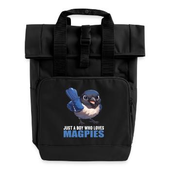 Elstern Elster - Rolltop Rucksack mit zwei Griffen - Schwarz - Vorne