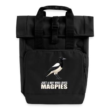 Elstern Elster - Rolltop Rucksack mit zwei Griffen - Schwarz - Vorne