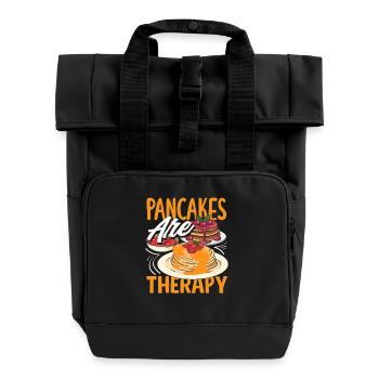 Pfannkuchen Sind Therapie Genuss - Rolltop Rucksack mit zwei Griffen - Schwarz - Vorne
