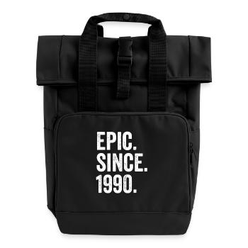 Epic Since 1990 Birth Year Birthday - Roll Top Backpack with Two Handles - black - Front