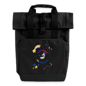 Lieber anders - Rolltop Rucksack mit zwei Griffen - Schwarz - Vorne