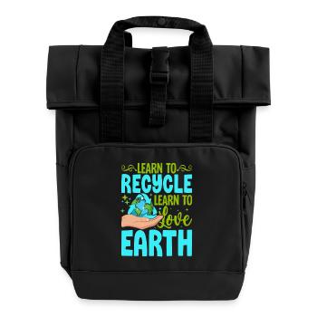 Apprendre à recycler Apprendre à aimer la Terre - Sac à dos Roll Top à deux anses - noir - Devant