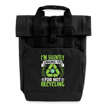 Je te juge en silence pour ne pas recycler - Sac à dos Roll Top à deux anses - noir - Devant