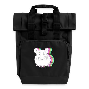 Chinchilla - Rolltop Rucksack mit zwei Griffen - Schwarz - Vorne