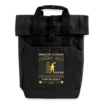 Schornsteinfeger Herren - Rolltop Rucksack mit zwei Griffen - Schwarz - Vorne