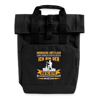 Schornsteinfeger Herren - Rolltop Rucksack mit zwei Griffen - Schwarz - Vorne