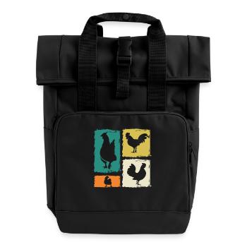 Poulet Coq - Sac à dos Roll Top à deux anses - noir - Devant