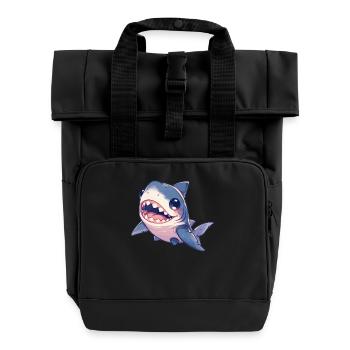 Haie Hai - Rolltop Rucksack mit zwei Griffen - Schwarz - Vorne