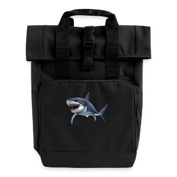 Haie Hai - Rolltop Rucksack mit zwei Griffen - Schwarz - Vorne
