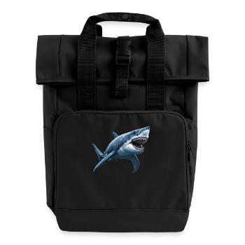 Haie Hai - Rolltop Rucksack mit zwei Griffen - Schwarz - Vorne