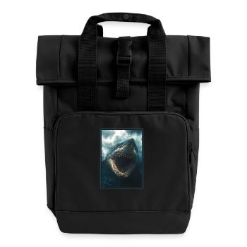 Haie Hai - Rolltop Rucksack mit zwei Griffen - Schwarz - Vorne