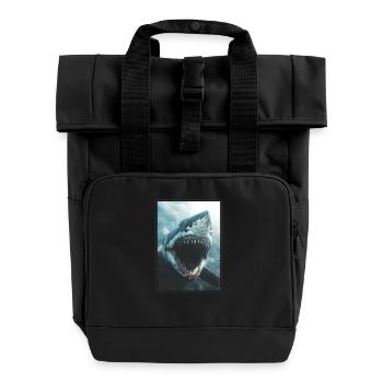 Haie Hai - Rolltop Rucksack mit zwei Griffen - Schwarz - Vorne