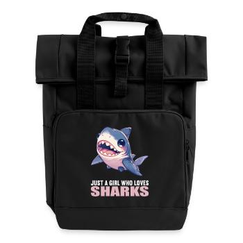 Haie Hai - Rolltop Rucksack mit zwei Griffen - Schwarz - Vorne
