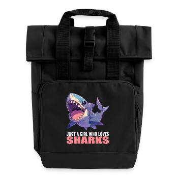Haie Hai - Rolltop Rucksack mit zwei Griffen - Schwarz - Vorne