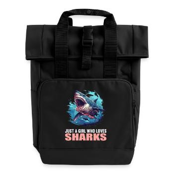 Haie Hai - Rolltop Rucksack mit zwei Griffen - Schwarz - Vorne