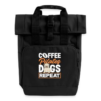 Pilates Café Chiens Répéter - Sac à dos Roll Top à deux anses - noir - Devant