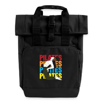 Motif coloré pour les amateurs de Pilates pour votre entraînement - Sac à dos Roll Top à deux anses - noir - Devant