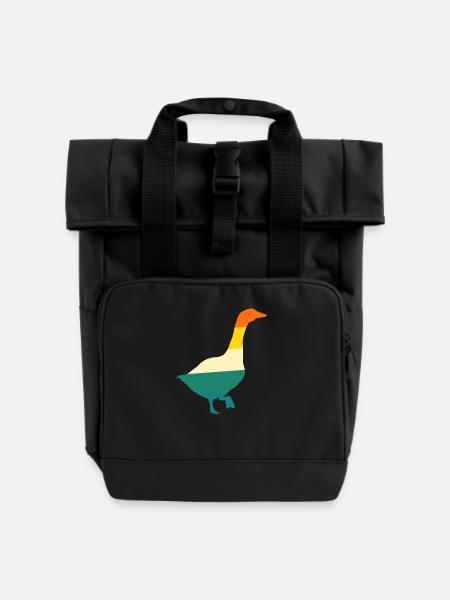 Gans - Rolltop Rucksack mit zwei Griffen - Schwarz
