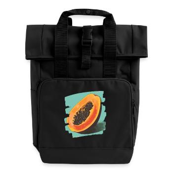 Papaya - Rolltop Rucksack mit zwei Griffen - Schwarz - Vorne