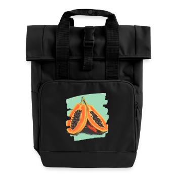 Papaya - Rolltop Rucksack mit zwei Griffen - Schwarz - Vorne