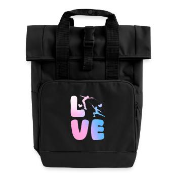 Fechter Fechten - Rolltop Rucksack mit zwei Griffen - Schwarz - Vorne